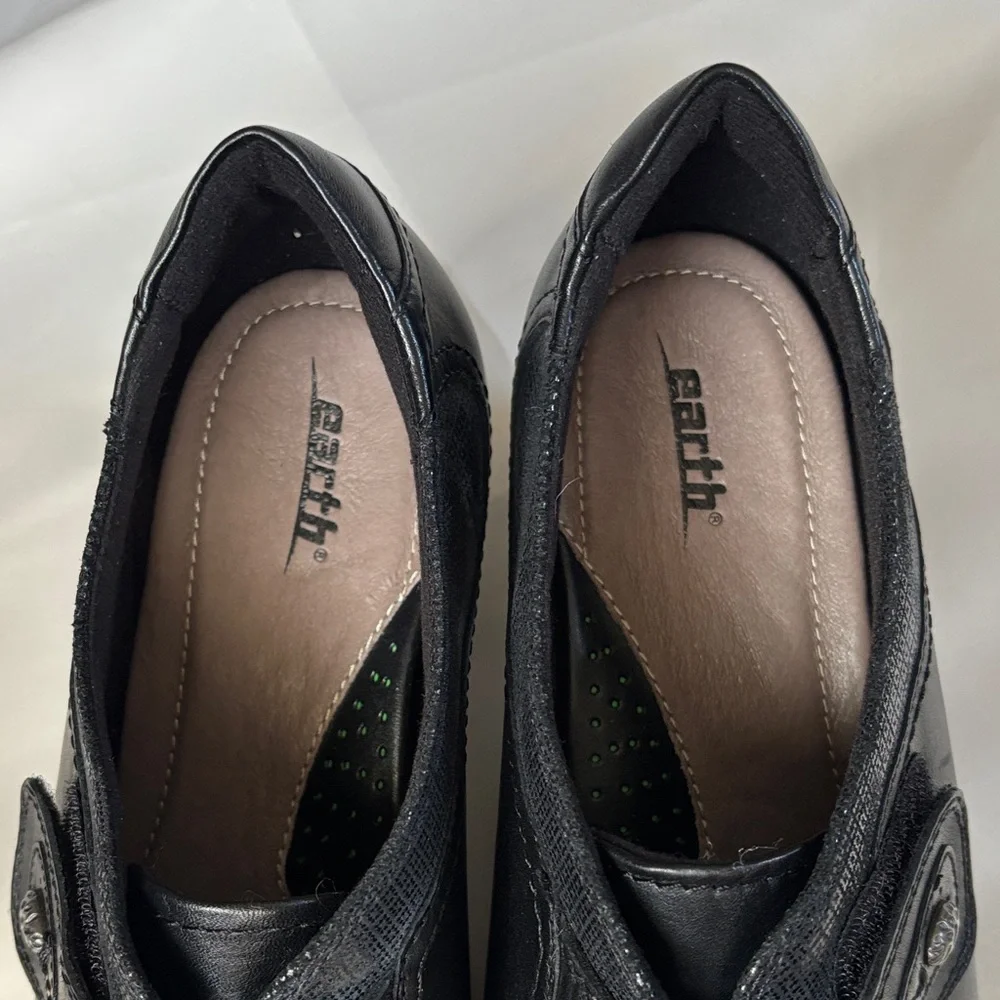 Earth Women's Black Leather Loafers 11B - Picture 5 of 16